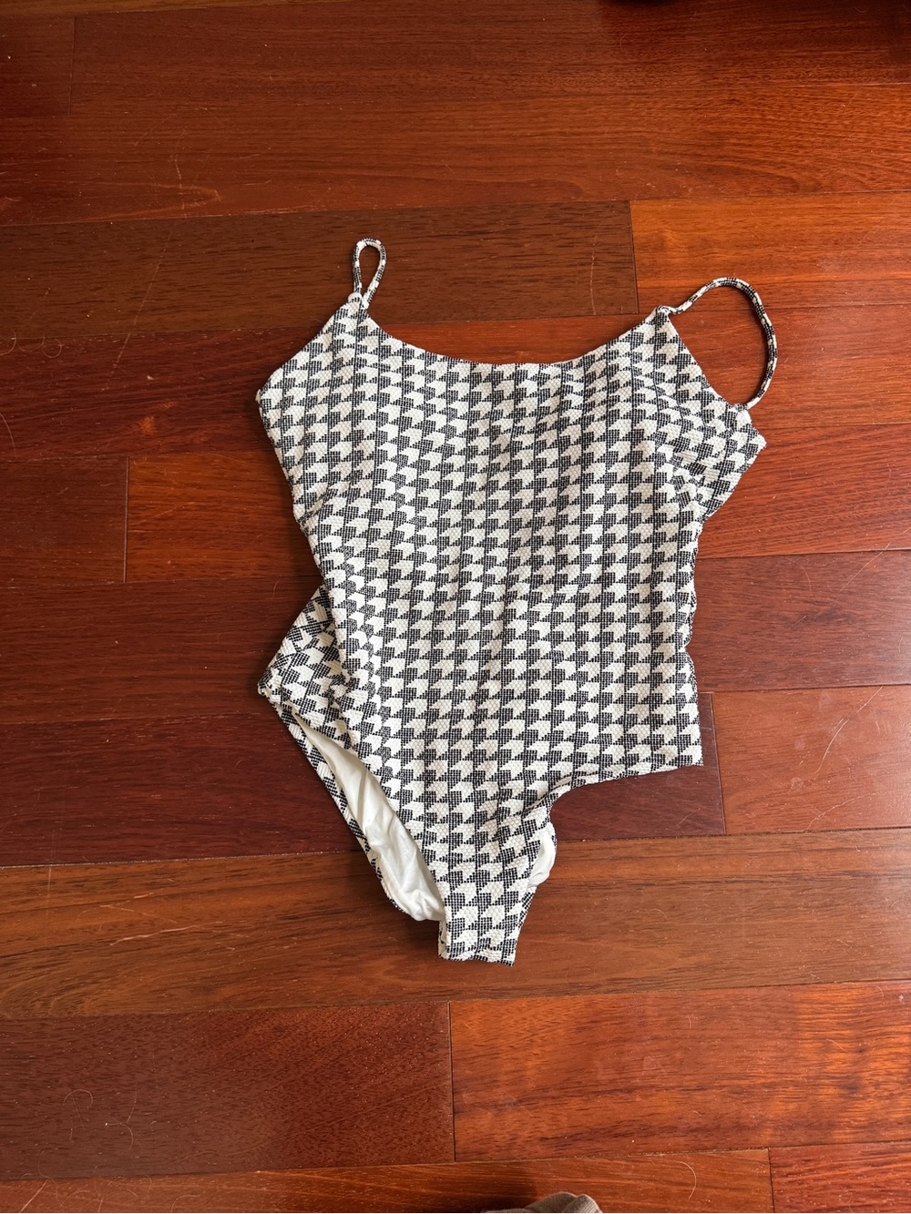 Onia Houndstooth One-Piece Swimsuit - Black & White